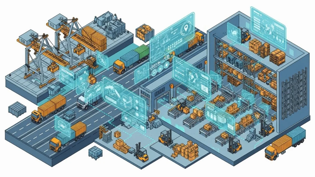 Xe nâng điện hiện đại đang sạc điện trong khu vực an toàn