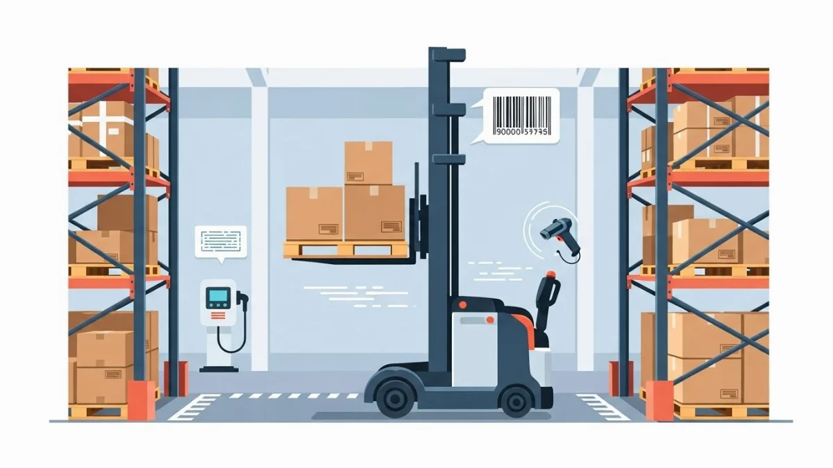 Xe nâng điện reach truck 3 bánh tối ưu không gian kho