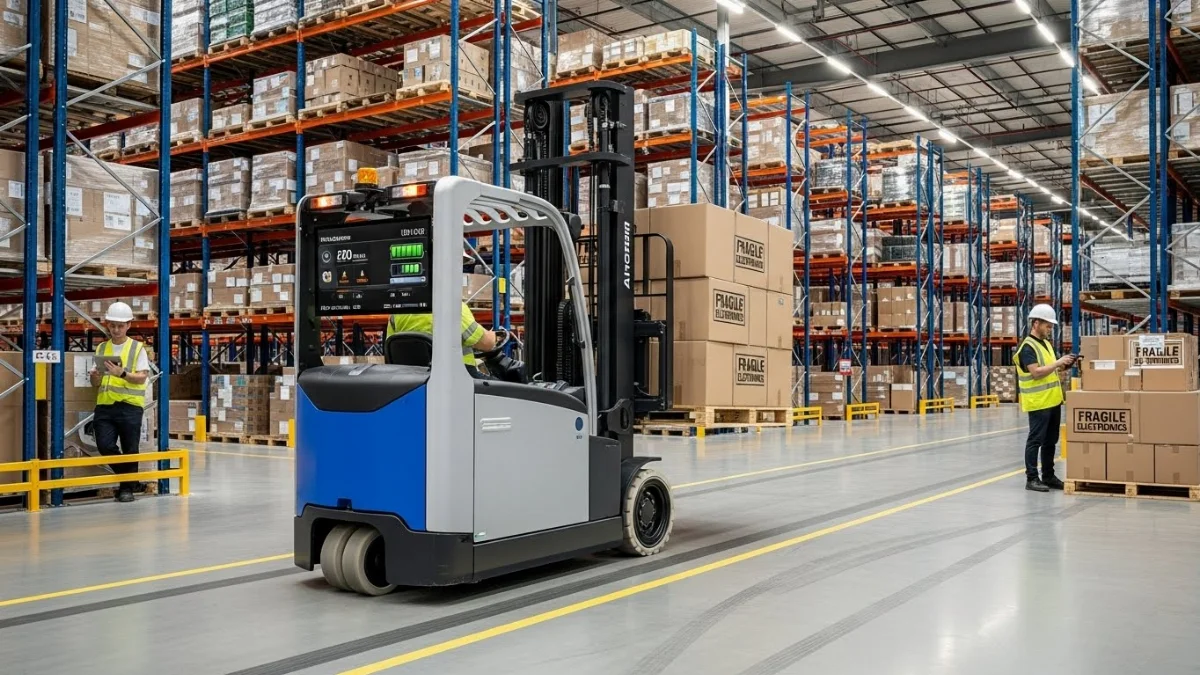 Xe nâng điện pin lithium hiện đại với hiệu suất vận hành cao