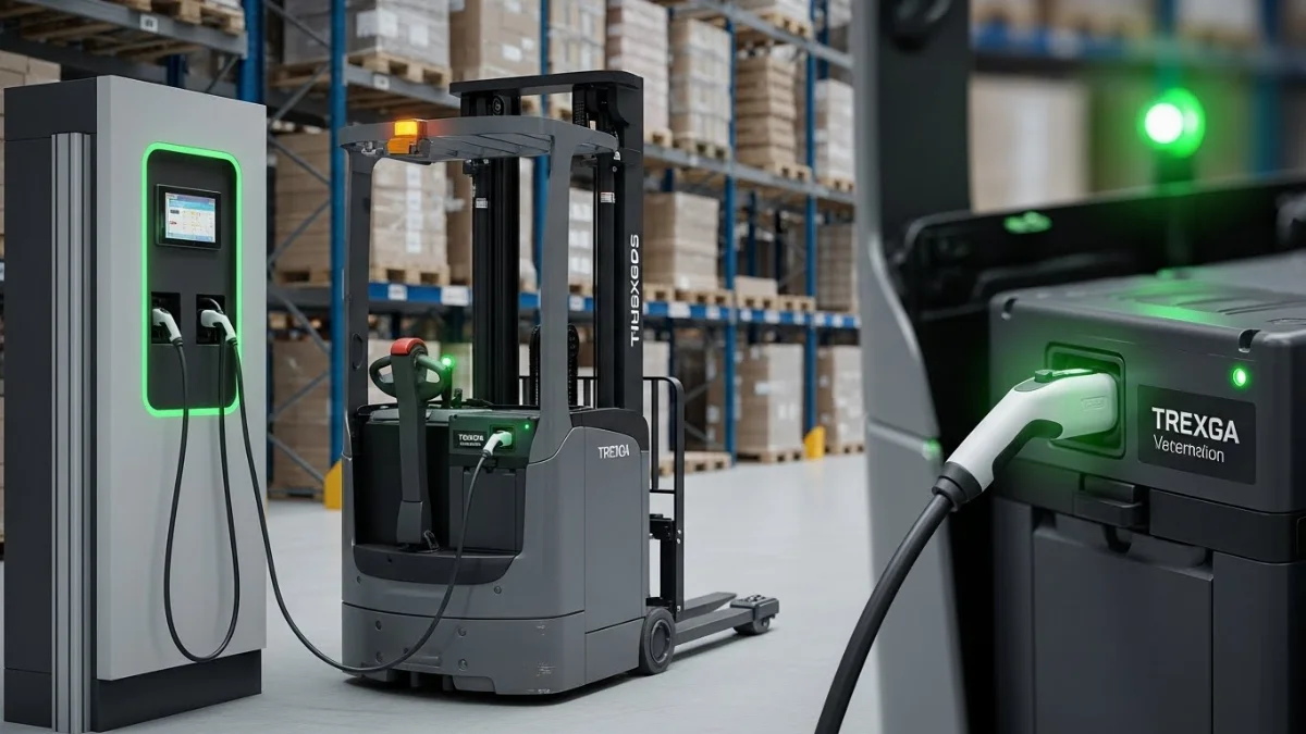 Kiểm tra mực nước cất trong bình ắc quy xe nâng điện trước khi sạc