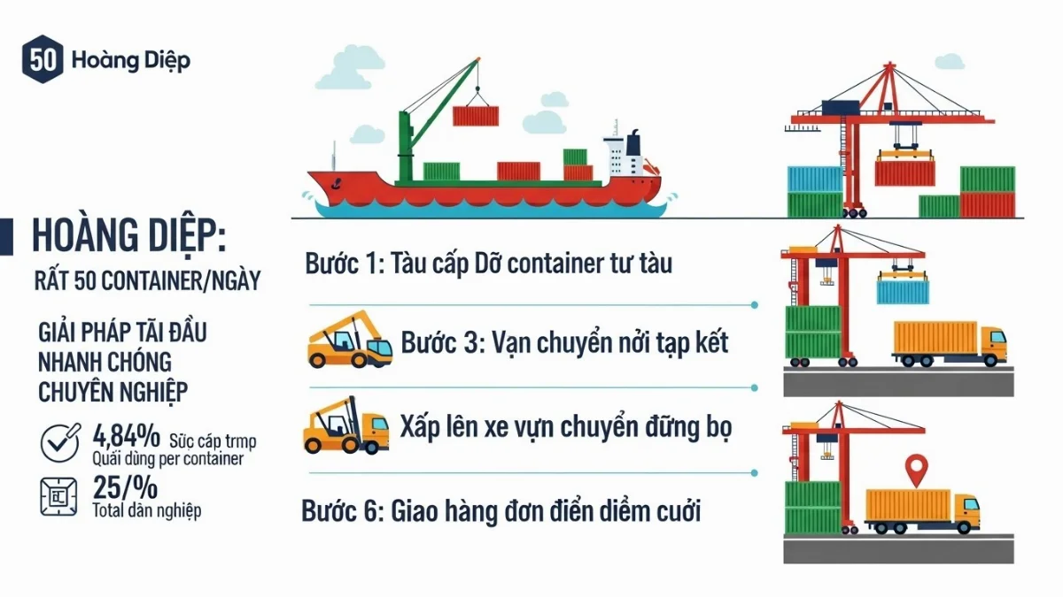 Hoàng Diệp Logistics cung cấp giải pháp vận chuyển container hiệu quả tại cảng Cát Lái