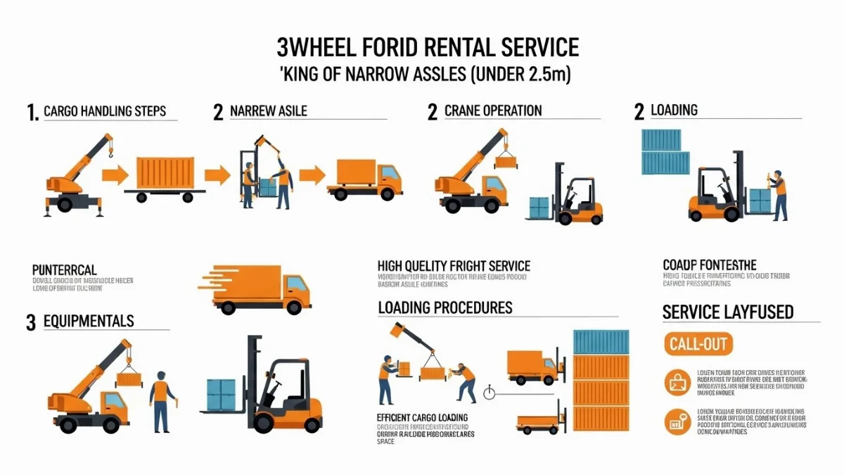 Thuê xe nâng 3 bánh phục vụ nâng hạ hàng hóa chuyên nghiệp