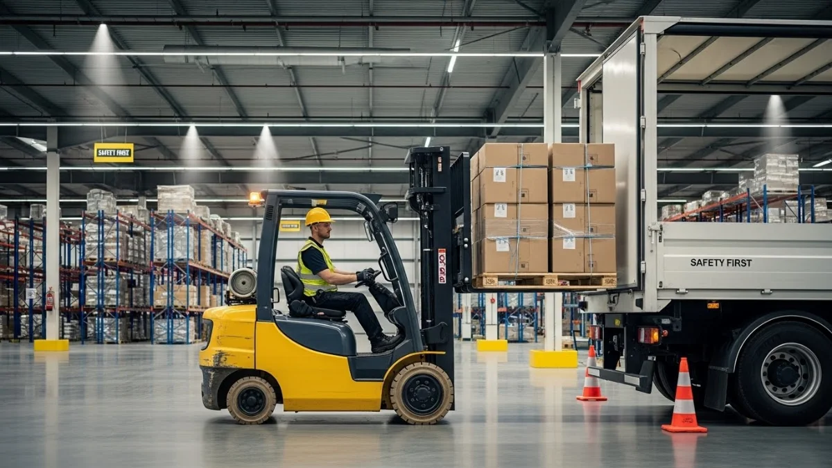 Người vận hành xe nâng làm việc an toàn với chứng chỉ hợp lệ