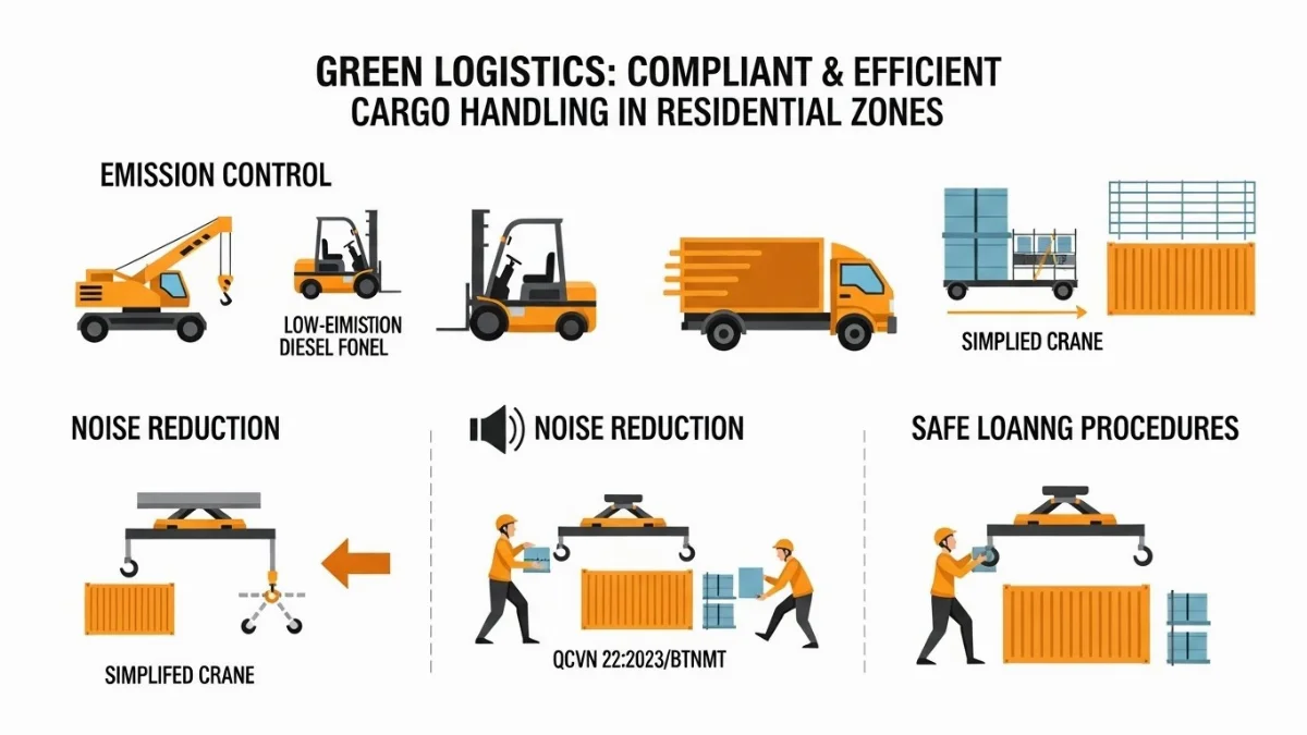 Xe n&acirc;ng dầu đ&atilde; qua kiểm định kh&iacute; thải v&agrave; tiếng ồn, sẵn s&agrave;ng hoạt động an to&agrave;n.