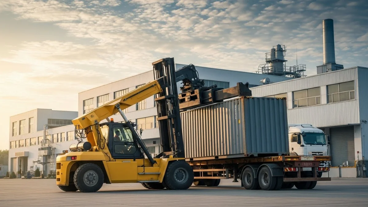 Xe nâng điện hiện đại đang hoạt động hiệu quả tại KCN VSIP