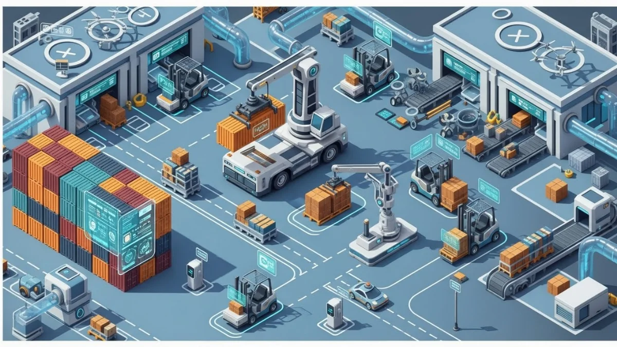 Học viên thực hành vận hành xe nâng điện trong khóa đào tạo thực tế