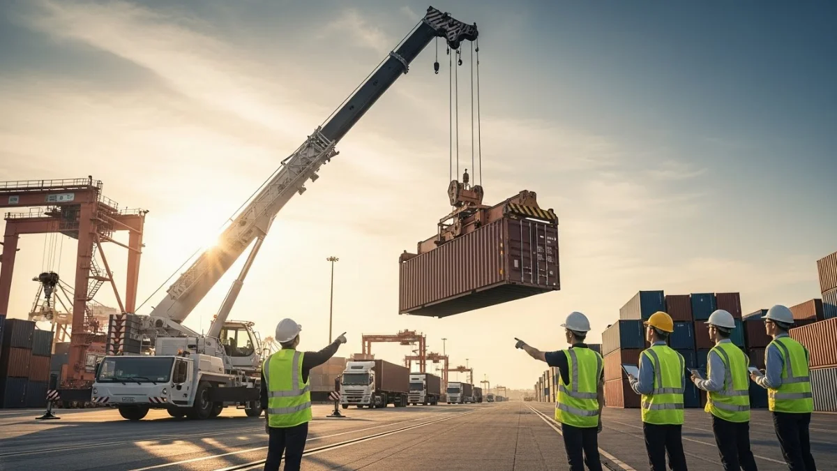 Hình ảnh container bị kẹt cửa cần xử lý an toàn