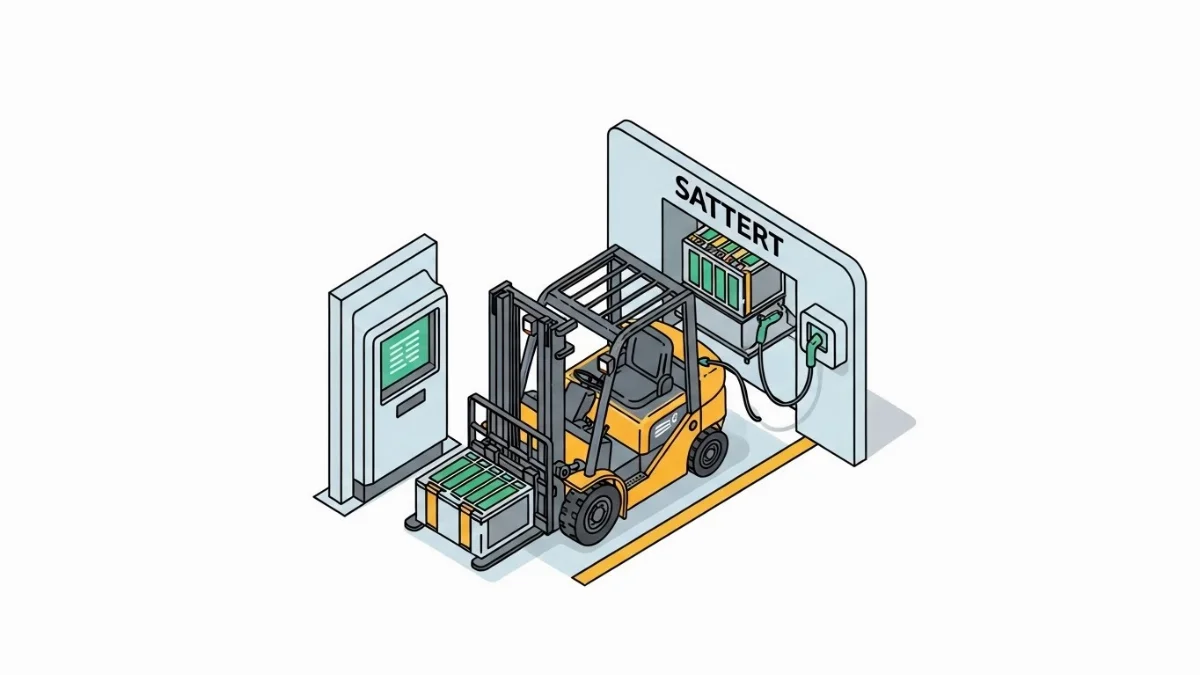 Ngắt kết nối bộ sạc khỏi ắc quy xe nâng điện sau khi sạc đầy