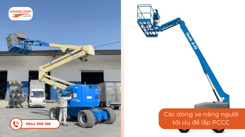 Dòng xe nâng người tối ưu để lắp PCCC tại Hoàng Diệp