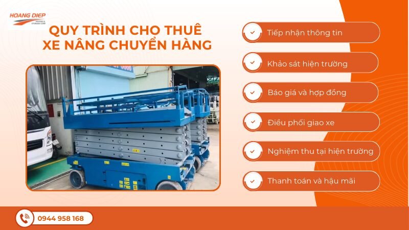 Quy trình cho thuê xe nâng chuyển hàng