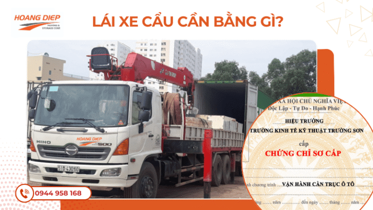 Lái xe cẩu cần bằng gì