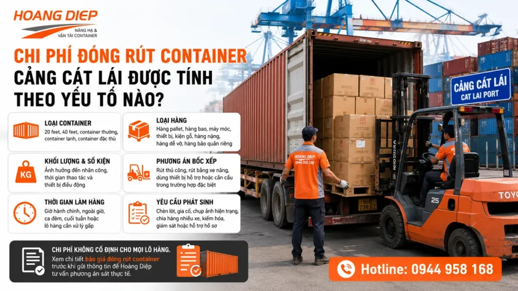Chi phí đóng rút container tại cảng Cát Lái