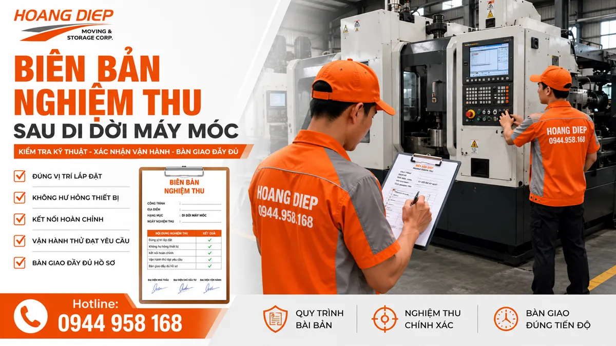 Biên bản nghiệm thu sau di dời máy móc
