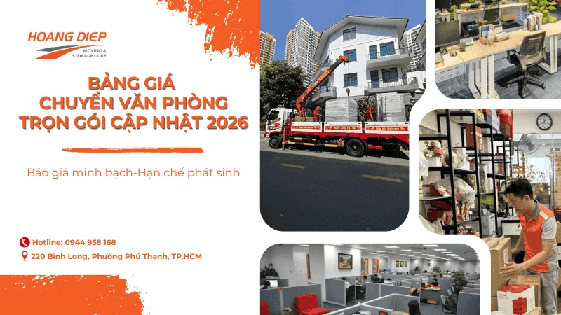 Cập nhật bảng giá chuyển văn phòng trọn gói mới nhất 2026