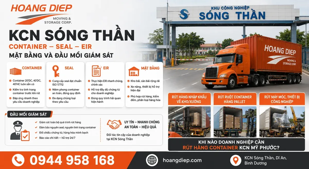 Checklist chuẩn bị trước khi đóng rút container tại KCN Sóng Thần