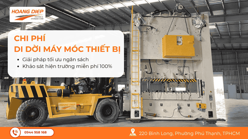 chi phí di dời máy móc thiết bị tại Nâng Hạ Hoàng Diệp