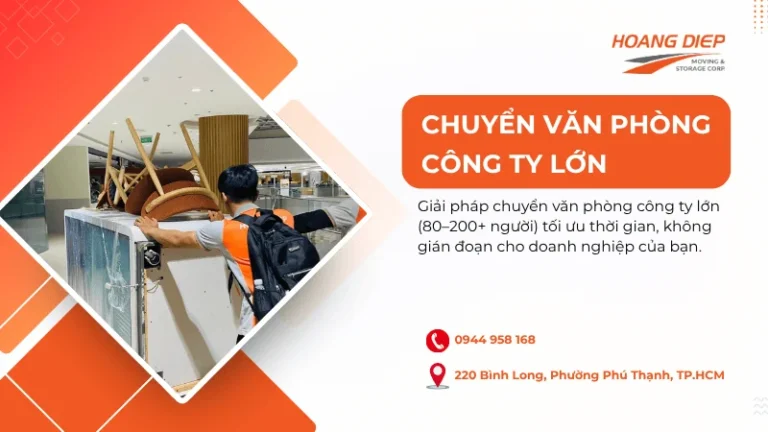 Dịch vụ chuyển văn phòng công ty lớn chuyên nghiệp, ít gián đoạn