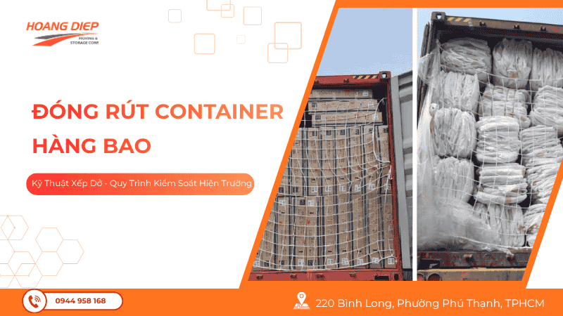 dịch vụ đóng rút container hàng bao