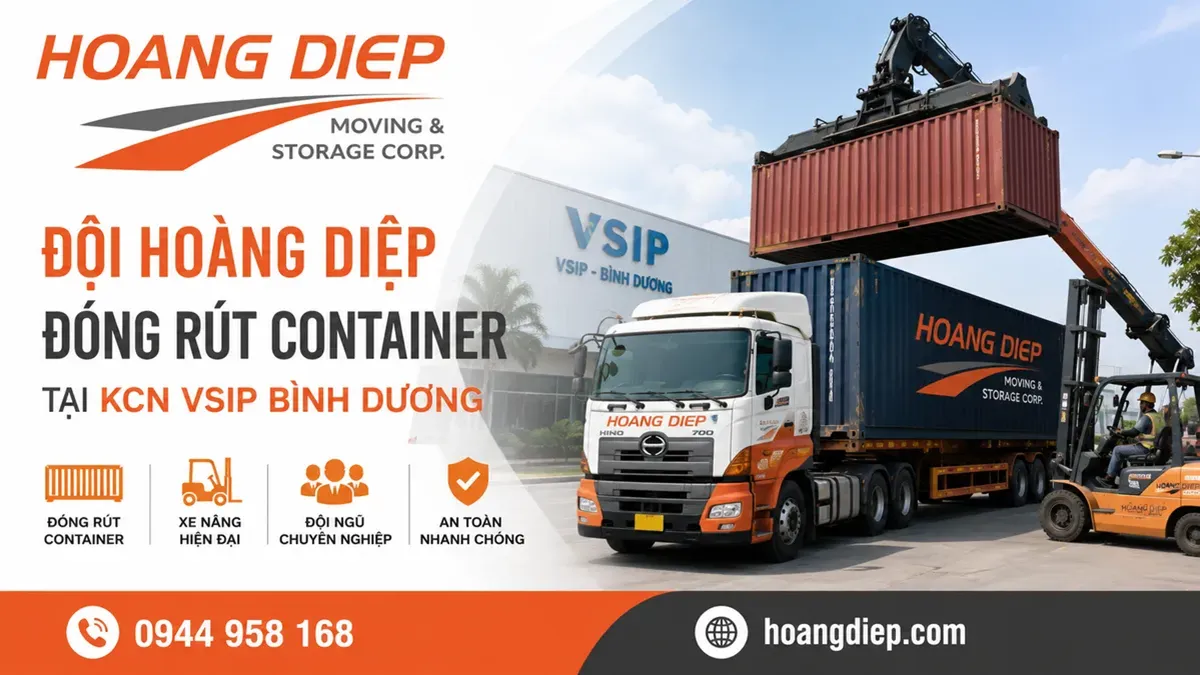 Đóng rút container tại KCN Vsip Bình Dương