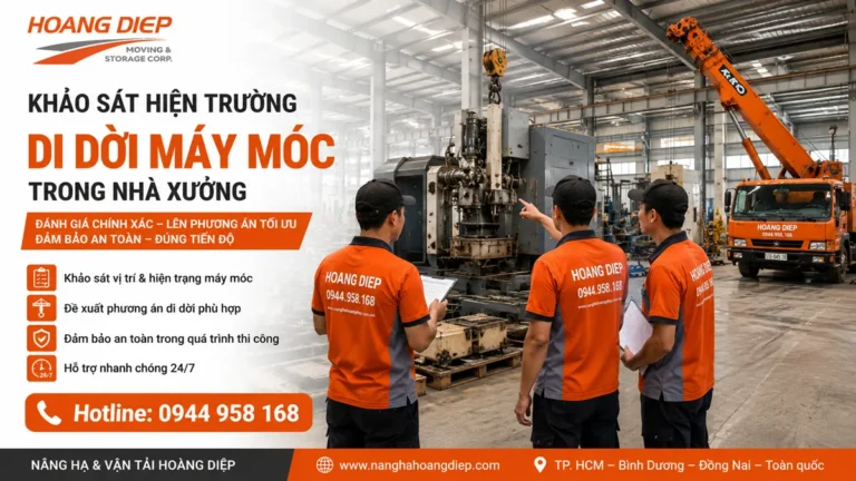 Khảo sát hiện trường di dời máy móc trong nhà xưởng