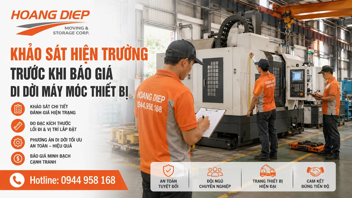 Khảo sát hiện trường trước khi báo giá di dời máy móc thiết bị