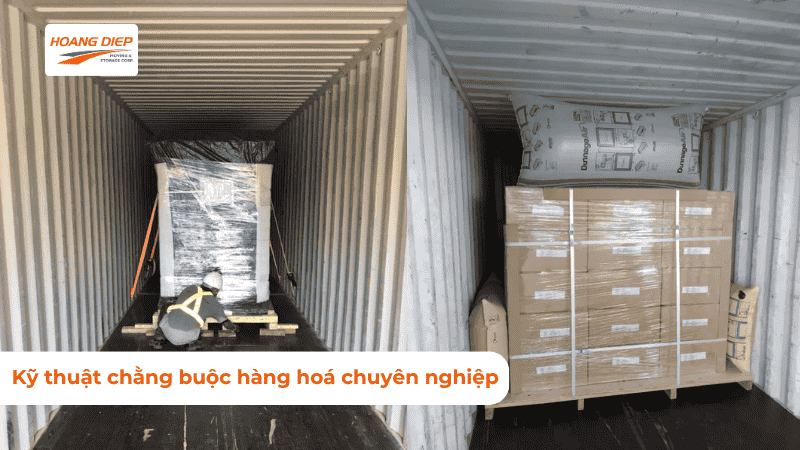 kỹ thuật chằng buộc hàng hoá chuyên nghiệp tại Vận Tải Hoàng Diệp