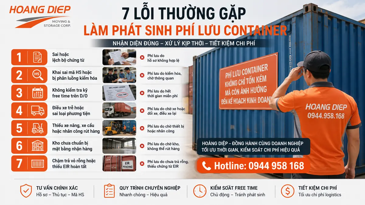 Nhận diện 7 lỗi thường gặp làm phát sinh phí lưu container và cách tránh