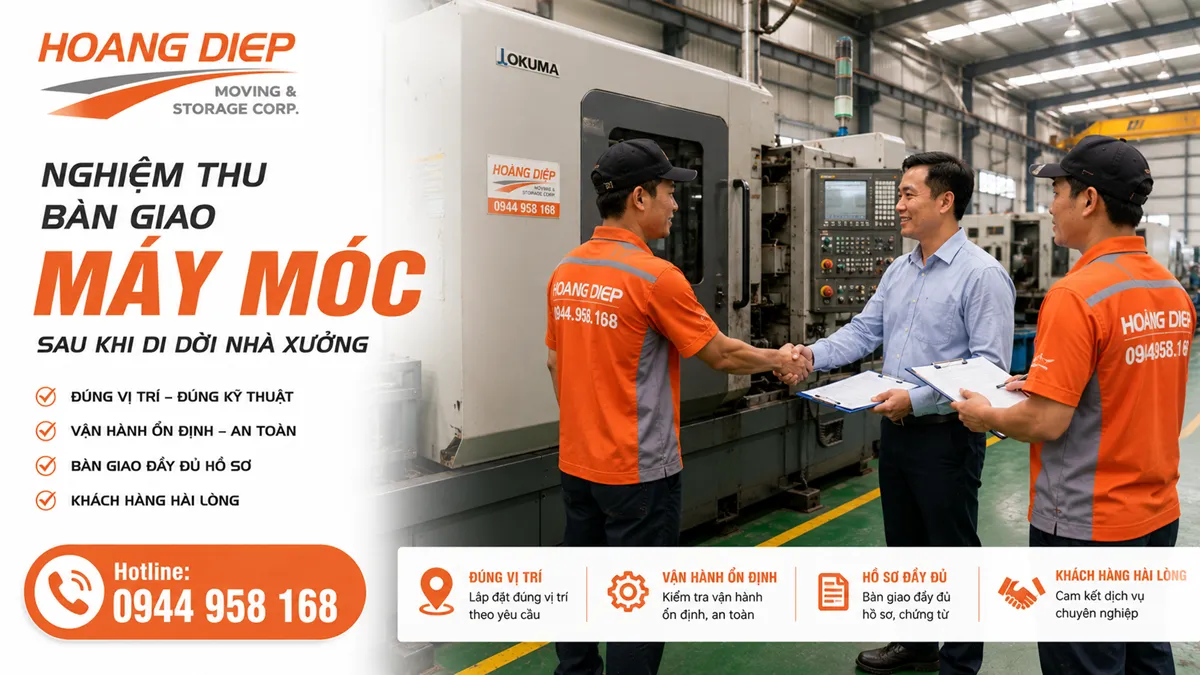 Nghiệm thu bàn giao máy móc sau khi di dời nhà xưởng