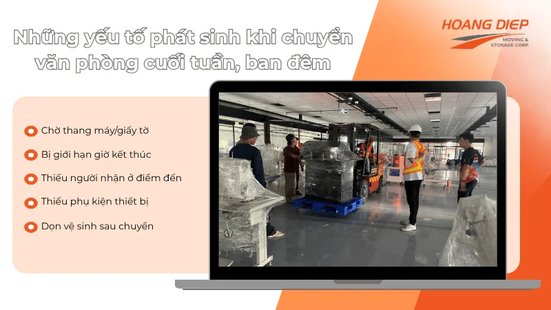 Những yếu tố phát sinh khi chuyển văn phòng cuối tuần, ban đêm và cách tránh hiệu quả từ Hoàng Diệp