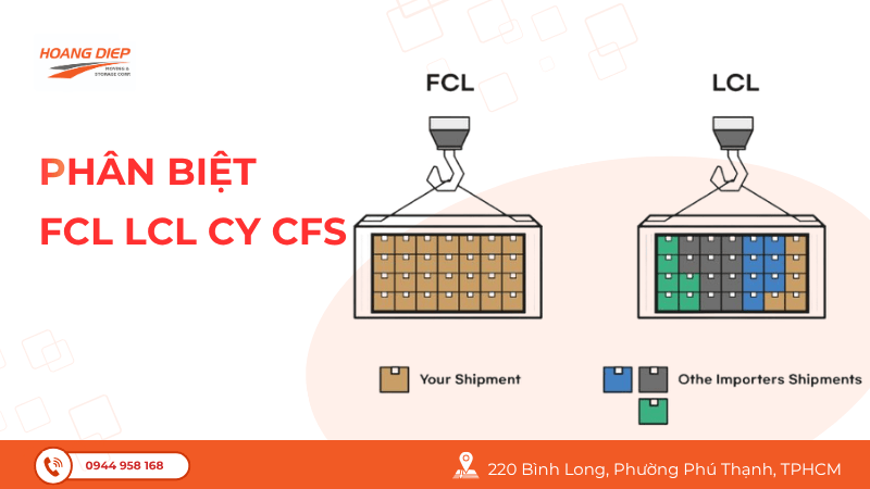 phân biệt FCL LCL CY CFS