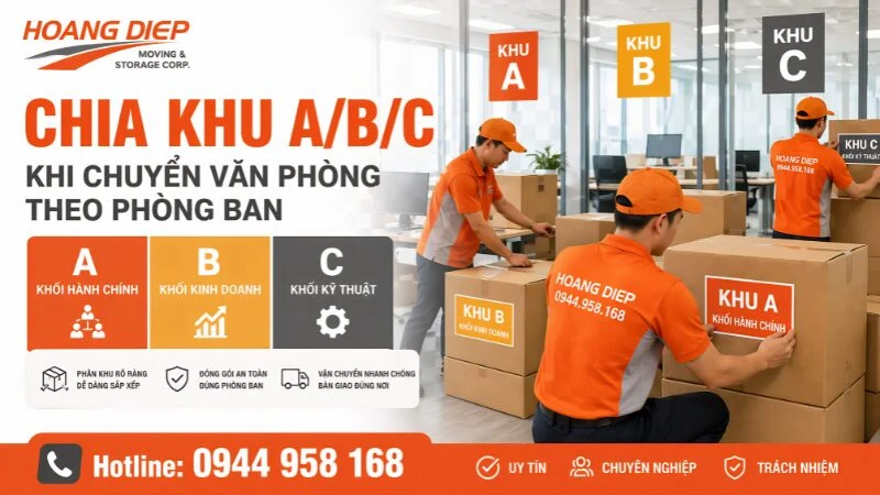 Phân chia khu vực khi chuyển văn phòng để đảm bảo hiệu suất