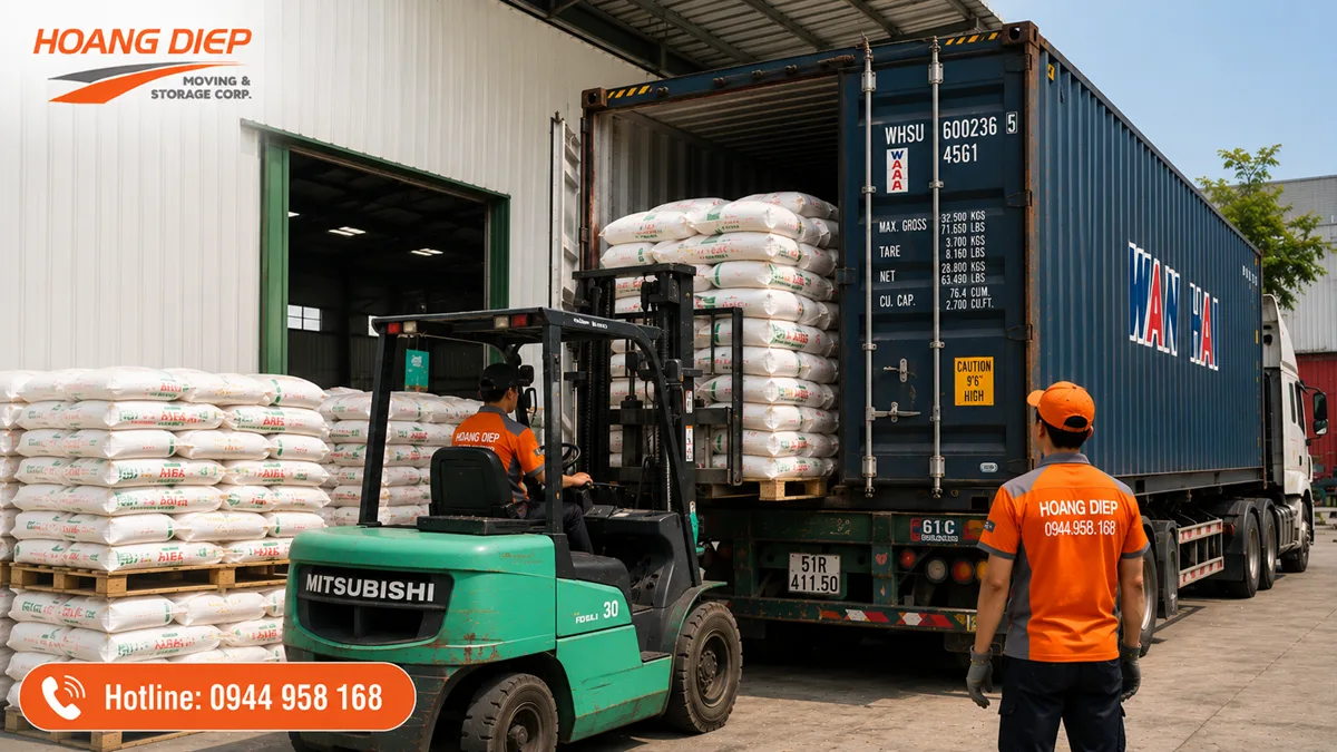 Dịch vụ rút hàng bao khỏi container tại kho giúp doanh nghiệp xử lý hàng nhanh, kiểm đếm rõ ràng và giảm phát sinh phí chờ.