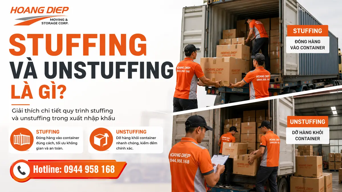Stuffing và unstuffing là thuật ngữ chỉ quá trình đóng hàng vào container và rút hàng ra khỏi container, giúp doanh nghiệp hiểu rõ hơn về hoạt động đóng rút container trong logistics.