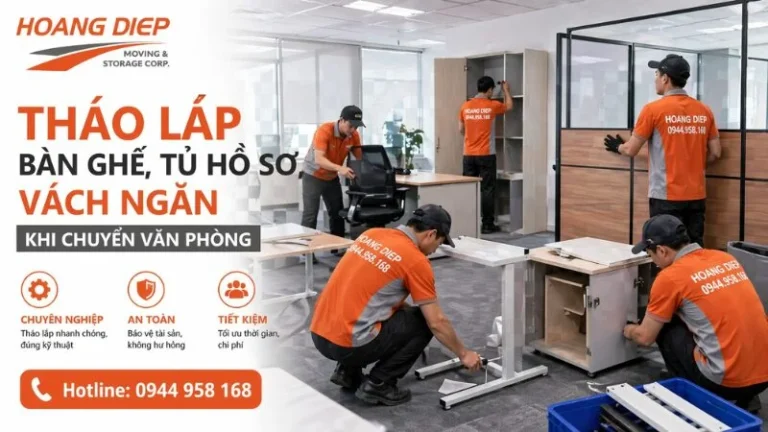 Tháo lắp bàn ghế, tủ hồ sơ, vách ngăn khi chuyển văn phòng