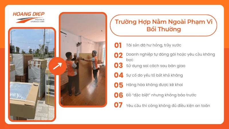 Những trường hợp nằm ngoài phạm vi bồi thường khi chuyển văn phòng 