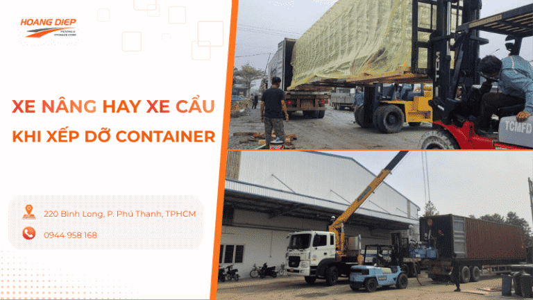 chọn xe nâng hay xe cẩu khi xếp dỡ container