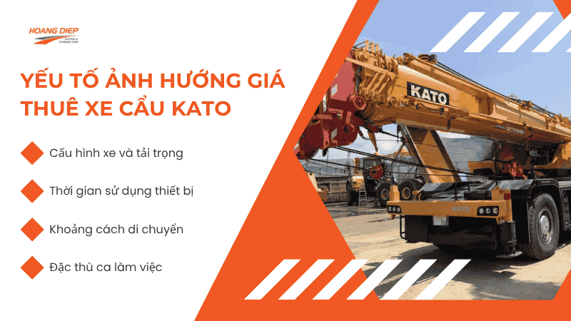 Các yếu tốt ảnh hưởng đến giá thuê xe cẩu Kato 