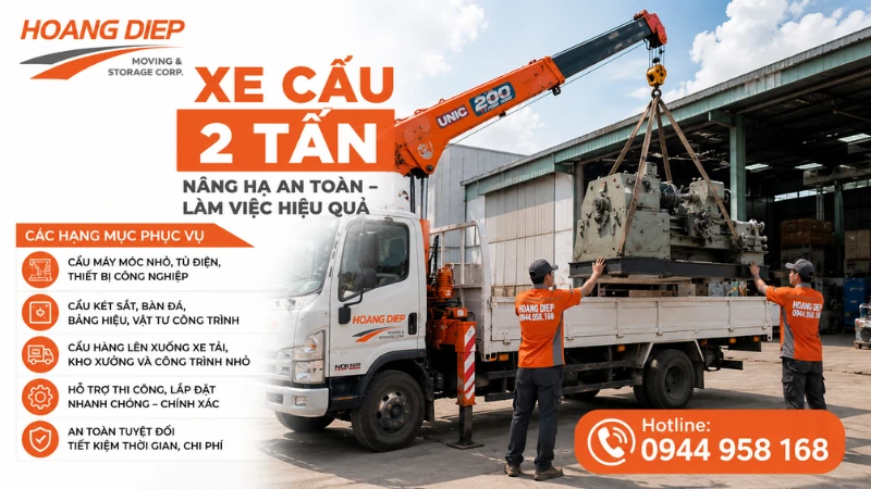 Các công việc phù hợp xe cẩu 2 tấn
