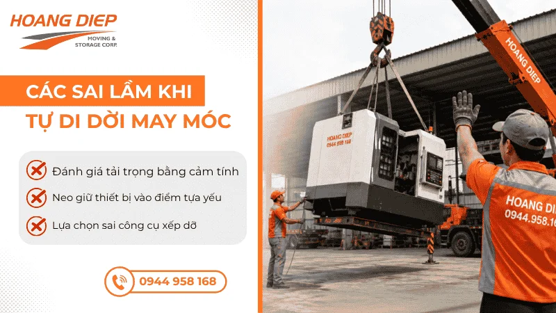 Các sai lầm khi tự di dời máy móc thiết bị