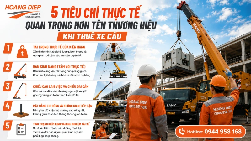 Các tiêu chí quan trọng hơn tên thương hiệu xe cẩu
