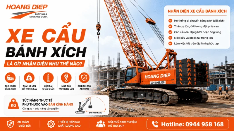 Cách nhận diện xe cẩu bánh xích