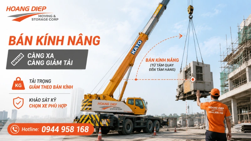 Cần lựa chọn bán kính nâng xe cẩu