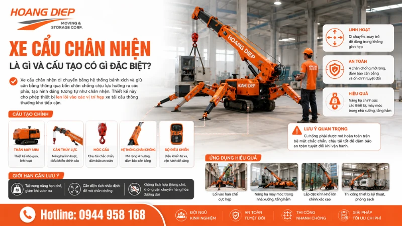 Cấu tạo của xe cẩu chân nhện 