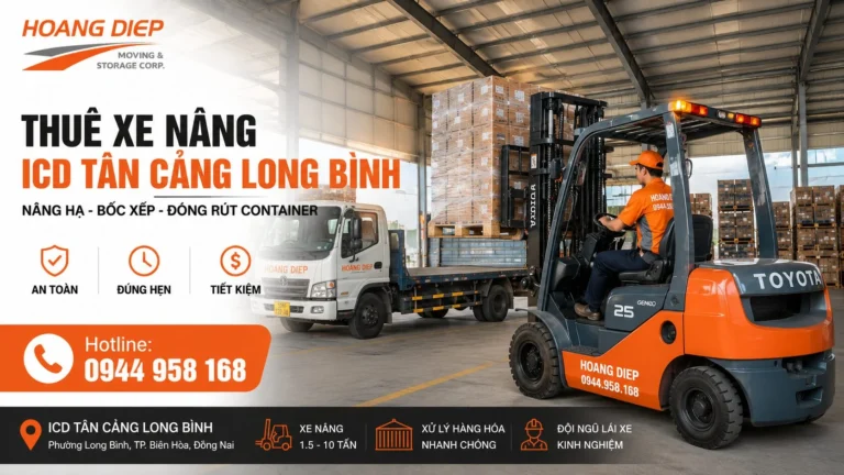 Vận tải Hoàng Diệp cho thuê xe nâng ICD Tân Cảng Long Bình