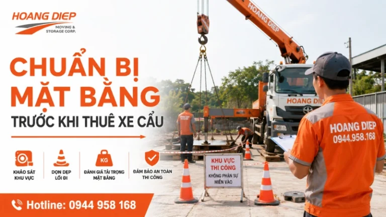 Cần chuẩn bị mặt bằng trước thuê xe cẩu