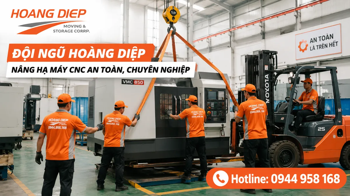 Dịch vụ di dời máy CNC của Vận Tải Hoàng Diệp
