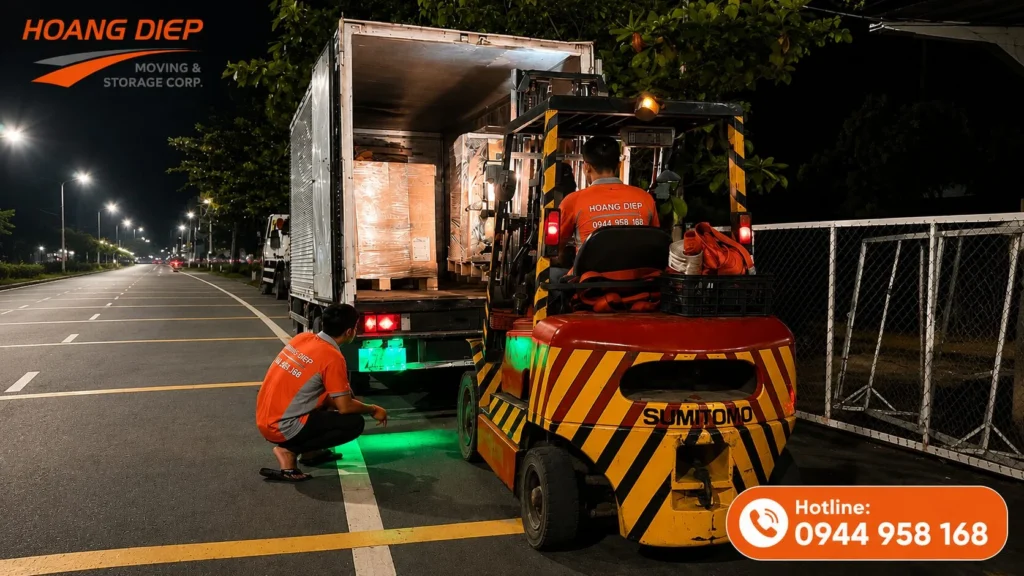 Dịch vụ đóng rút container ngoài giờ tại Hoàng Diệp