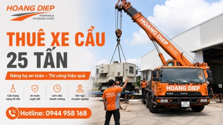 dịch vụ thuê xe cẩu 25 tấn chuyên nghiệp từ vận tải Hoàng Diệp