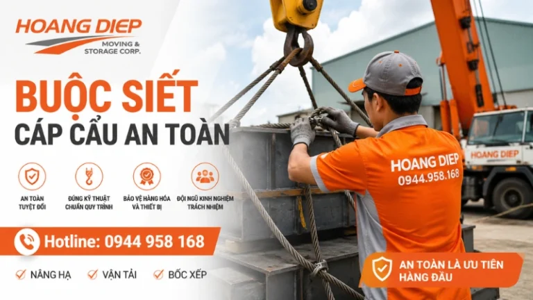 Hoàng Diệp chia sẻ cách buộc siết cáp cẩu an toàn chuyên nghiệp