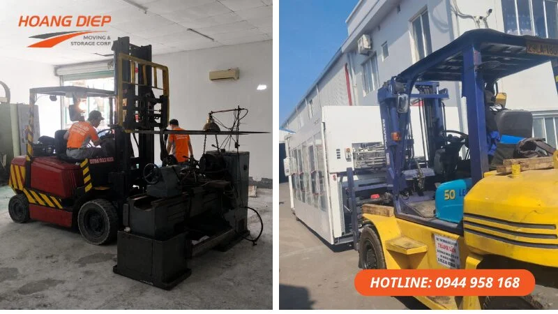 Hoàng Diệp cung cấp dịch vụ thuê xe nâng KCN Nhơn Trạch nâng hạ máy móc, thiết bị công nghiệp